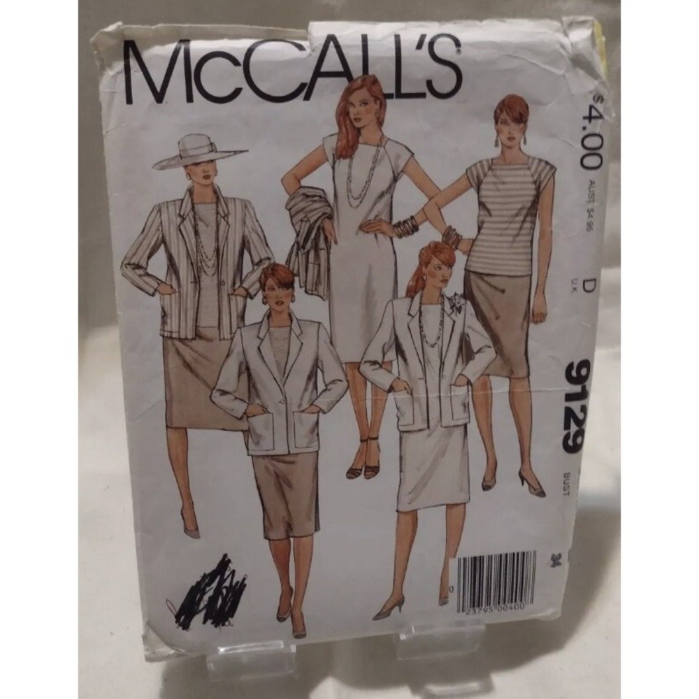 Old Stock Cut Pattern McCalls 9129 Jacket & Dress or Top & Skirt  Sz 16